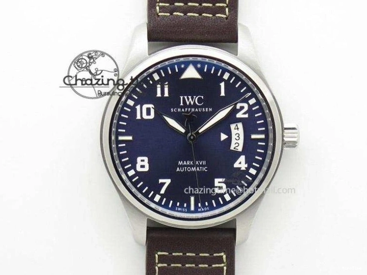 MIROTIME 0204 Cozy Pilot Chrono SS IW387802 V6F 1:1 Best Edition On Brown Leather Strap A 7323